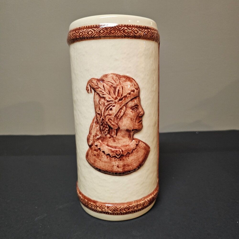 Old Sleepy Eye 1997 Western Stoneware Limited Edition Vase Dragonfly Cattail